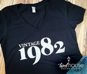 Vintage Birthday Shirt 1982, 1968, Cute Personalized Graphic Tee, 1983, 40th Birthday, 1978, 1984